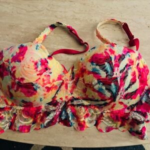 New VS Pink Colorful Lace Bralette
